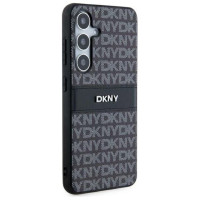 Dkny Leather Mono Stripe & Metal Logo case for Samsung Galaxy S24+ - black
