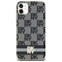 Dkny IML Checkered Mono Pattern & Printed Stripes MagSafe Case for iPhone 11 / Xr - Black
