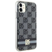 Dkny IML Checkered Mono Pattern & Printed Stripes MagSafe Case for iPhone 11 / Xr - Black