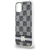 Dkny IML Checkered Mono Pattern & Printed Stripes MagSafe Case for iPhone 11 / Xr - Black