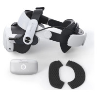 Bobovr M3 Pro strain relief strap for Meta Quest 3 VR goggles + BoboVR B2 battery - white and black