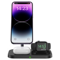 Tech-Protect QI15W-A22 MagSafe Inductive Charger with 3in1 MagSafe Stand for Smartphone / Apple Watch / AirPods - Black