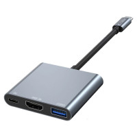 Tech-Protect HUB Tech-Protect V1 3in1 USB-C - USB-A 3.0 / USB-C PD 100W / HDMI 4K 30Hz - gray