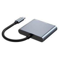 Tech-Protect HUB Tech-Protect V1 3in1 USB-C - USB-A 3.0 / USB-C PD 100W / HDMI 4K 30Hz - gray