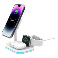 Tech-Protect QI15W-A27 3-in-1 inductive charger with MagSafe stand for smartphone / Apple Watch / AirPods - white