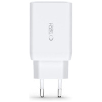 Tech-Protect C65W charger 2x USB-C PD 65W / USB-A QC 3.0 - white