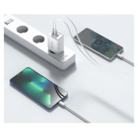 Tech-Protect C65W charger 2x USB-C PD 65W / USB-A QC 3.0 - white