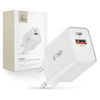 Tech-Protect NC30W USB-C PD 30W / USB-A QC 3.0 charger - white