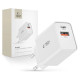 Tech-Protect NC30W USB-C PD 30W / USB-A QC 3.0 charger - white