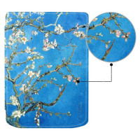 Tech-Protect SmartCase for PocketBook Verse / Verse Pro - Blue with Sakura Flowers