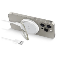 Tech-Protect QI15W-A33 Inductive Charger with MagSafe and Stand with USB-A / USB-C Cable - White
