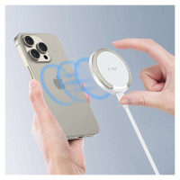Tech-Protect QI15W-A33 Inductive Charger with MagSafe and Stand with USB-A / USB-C Cable - White