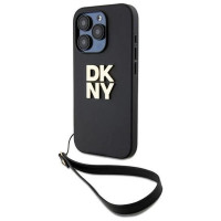 Dkny Wrist Strap Stock Logo case for iPhone 15 Pro - black