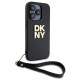 Dkny Wrist Strap Stock Logo case for iPhone 15 Pro - black