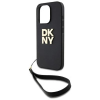 Dkny Wrist Strap Stock Logo case for iPhone 15 Pro - black