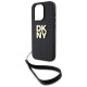 Dkny Wrist Strap Stock Logo case for iPhone 15 Pro - black
