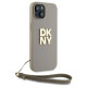 Dkny Wrist Strap Stock Logo case for iPhone 15 Plus - beige