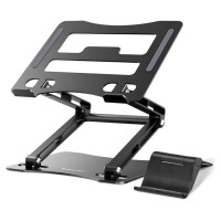 Wozinsky WRS-CPY75DSB Aluminum Laptop and Tablet Stand + Free Smartphone Stand - Black