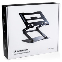 Wozinsky WRS-CPY75DSB Aluminum Laptop and Tablet Stand + Free Smartphone Stand - Black