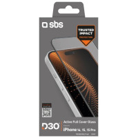 SBS Tempered Glass D3O with frame for iPhone 16 / iPhone 15