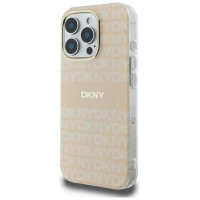Dkny Repeat Texture Pattern With Stripe iPhone 16 Pro Max Case - Pink