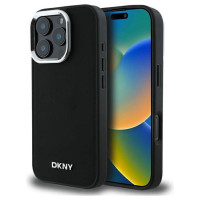 Dkny Plain Silver Logo MagSafe iPhone 16 Pro Max Case - Black