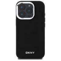 Dkny Plain Silver Logo MagSafe iPhone 16 Pro Max Case - Black