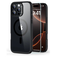 ESR Classic Hybrid Halolock MagSafe Case + Tempered Glass for iPhone 16 Pro Max - Clear with Black Frame