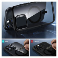 ESR Classic Hybrid Halolock MagSafe Case + Tempered Glass for iPhone 16 Pro Max - Clear with Black Frame