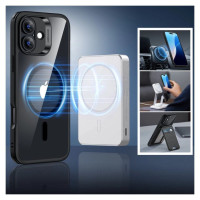 ESR Classic Hybrid Halolock MagSafe Case Set + Tempered Glass for iPhone 16 - Clear with Black Frame