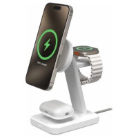 Zagg Mophie Snap+ 3-in-1 Qi2 Wireless Charger Stand for Three Devices Compatible with MagSafe and Qi2 - White