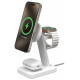 Zagg Mophie Snap+ 3-in-1 Qi2 Wireless Charger Stand for Three Devices Compatible with MagSafe and Qi2 - White