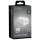 SBS TETRGAN1C20W 20W GaN Wall Charger with Power Delivery - White
