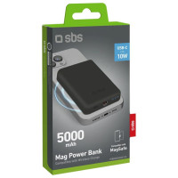 SBS TEBB5000MAG1CK Wireless Power Bank 5000 mAh USB-C, MagSafe Compatible - Black