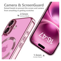 Tech-Protect MagFlex MagSafena iPhone 16 Case - Clear / Pink