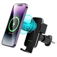 Wozinsky WEDZ-3Y8S clamp car holder with 15W inductive charger for phone on the air vent - black