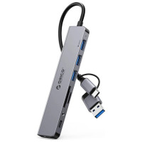 Orico YSA8-U3 USB-A/USB-C Hub Docking Station 3x USB-A 2.0 + 1x USB-A 3.0 + 1x USB-C 2.0 + 1x 3.5mm Audio + 2x TF&SD - Gray