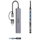 Orico YSA8-U3 USB-A/USB-C Hub Docking Station 3x USB-A 2.0 + 1x USB-A 3.0 + 1x USB-C 2.0 + 1x 3.5mm Audio + 2x TF&SD - Gray