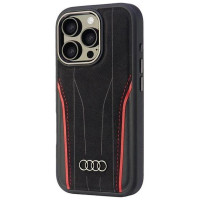 Audi Genuine Leather MagSafe iPhone 16 Pro 6.3" black-red hardcase AU-TPUPCMIP16P-R8/D3-RD