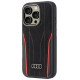 Audi Genuine Leather MagSafe iPhone 16 Pro 6.3" black-red hardcase AU-TPUPCMIP16P-R8/D3-RD
