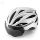 Rockbros Bike Helmet with Visor, Detachable UV Protective Goggles, Unisex, Matte - White