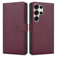Tech-Protect Wallet Case for Samsung Galaxy S25 Ultra - Burgundy