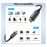 Tech-Protect UltraBoost USB-C / HDMI cable 60Hz 180cm - black