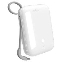 Puro Power Link 10 Plus 10000mAh Power Bank with Built-in USB-C Cable – White
