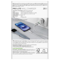 Puro PROLITE 25W USB-A / USB-C wall charger + USB-C - USB-C cable 1.2m - white