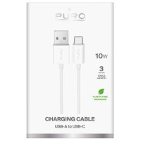 Puro TPE 10W USB-A - USB-C Cable 3m - White