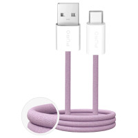 Puro Fabrik 2.0 10W USB-A - USB-C Braided Cable 1.5m - Pink