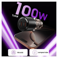 Tech-Protect CC03 2-port PD100W car charger - black