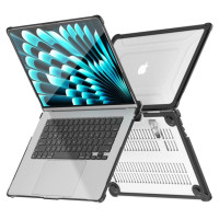 Tech-Protect SmartShell Pro case for MacBook Air 15" 2023-2025 M2 / M3 / M4 - transparent and black