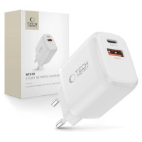 Tech-Protect NCA20 PD 20W QC3.0 USB-A / USB-C Wall Charger - White